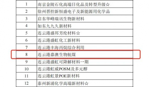 大力发展绿色能源 连云港嘉澳生物航煤项目位列江苏省重大项目